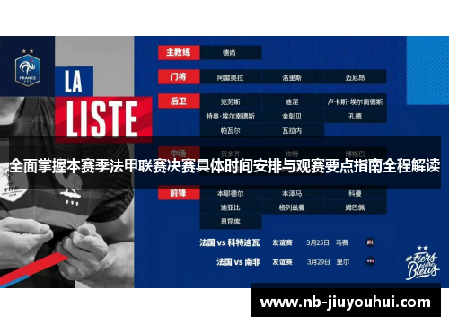 全面掌握本赛季法甲联赛决赛具体时间安排与观赛要点指南全程解读