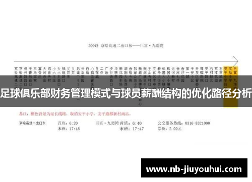 足球俱乐部财务管理模式与球员薪酬结构的优化路径分析